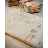 NAPPE ELEGANCE BEIGE F / 2,9M x 1,8M / DOREE / 12 SERVIETTES ( E9 )