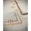 NAPPE ELEGANCE BEIGE F / 2,9M x 1,8M / DOREE / 12 SERVIETTES ( E9 )