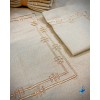 NAPPE ELEGANCE BEIGE F / 2,9M x 1,8M / DOREE / 12 SERVIETTES ( E9 )