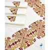 Nappe Arabesque rouge brodée pour table ronde