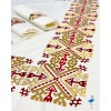 Nappe Arabesque rouge brodée pour table ronde