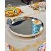 Plateau rond avec pied 32cm Palladium