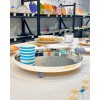 Plateau rond avec pied 32cm Palladium